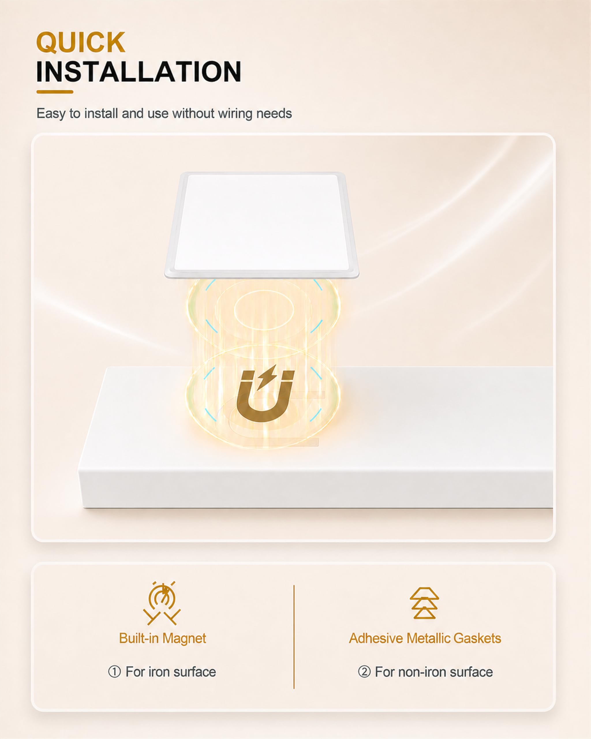 Iluminación para debajo del gabinete de 10 pulgadas, 68 LED con sensor de movimiento para interiores, batería recargable, luz magnética para armario, luces inalámbricas para debajo del mostrador para