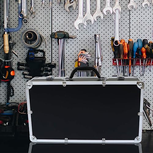 Miniatura 8 de Caja de herramientas de metal Caja de herramientas dura Estuche de transporte duro universal con espuma protege herramientas electrónicas Cámaras y