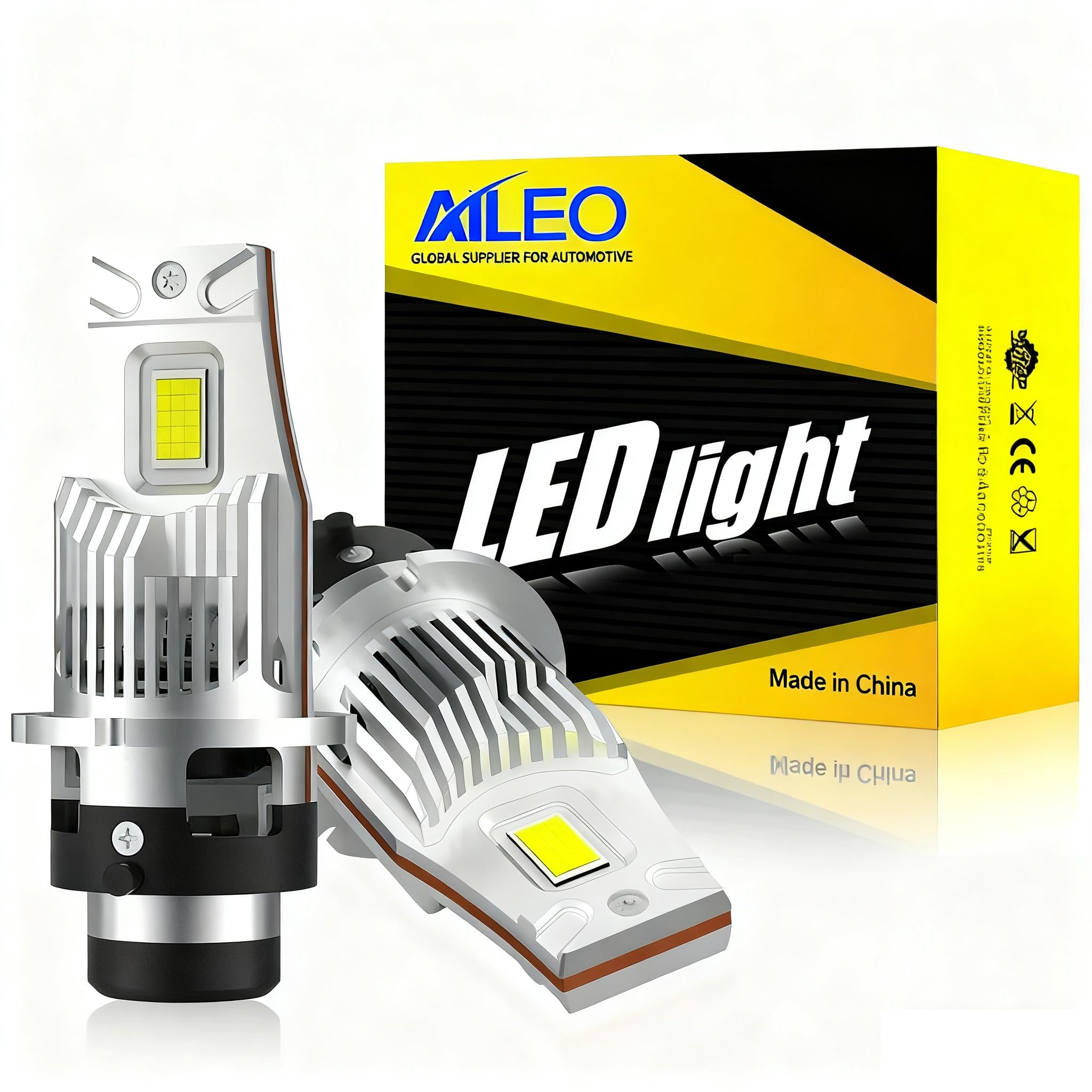 Ampoules de phare LED D2S 2026 Version mise à jour, 55W 11000LM 6500K Blanc Froid, 300% Plus Lumineuses que Xenon HID, Puces CSP 5070, Installation Plug & Play, Lot de 2