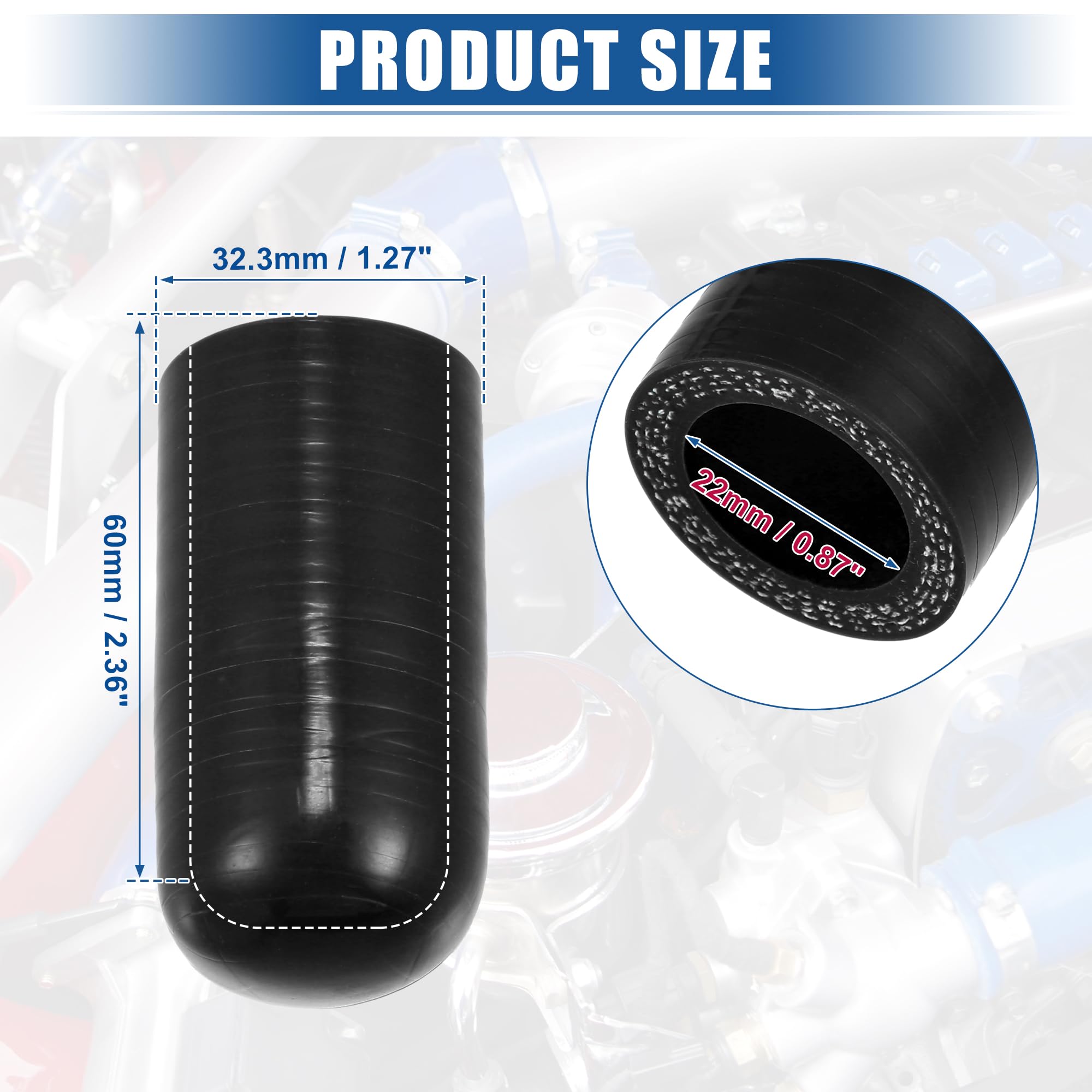 QUARKZMAN 1 Set 22mm ID Silicone Liquido Refrigerante Cappello con Morsetto per Liquido Refrigerante Calore Nero