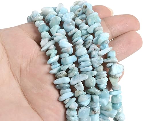 Miniatura 2 de Cuentas sueltas de larimar azul natural de 15 pulgadas para hacer joyas de bricolaje