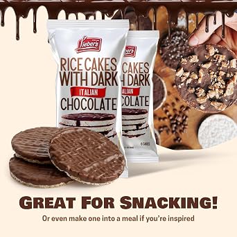 LIEBERS Dark Chocolate Rice Cakes, Kosher, Dairy Free, Gluten Free, 3 Pack