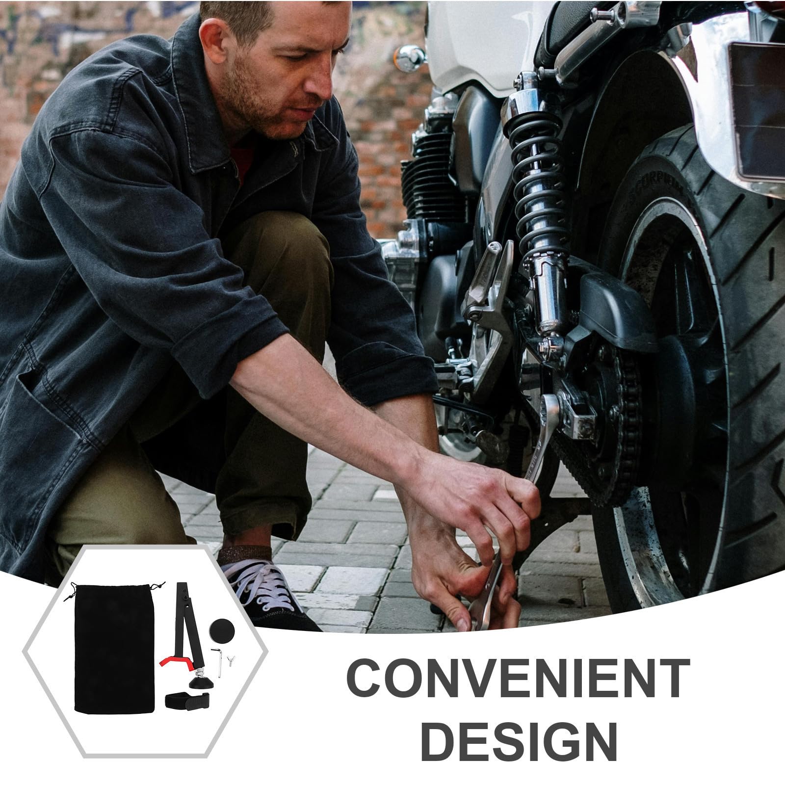 Cavalletto Moto Fuoristrada Portatile, Supporto Ruota Anteriore Posteriore