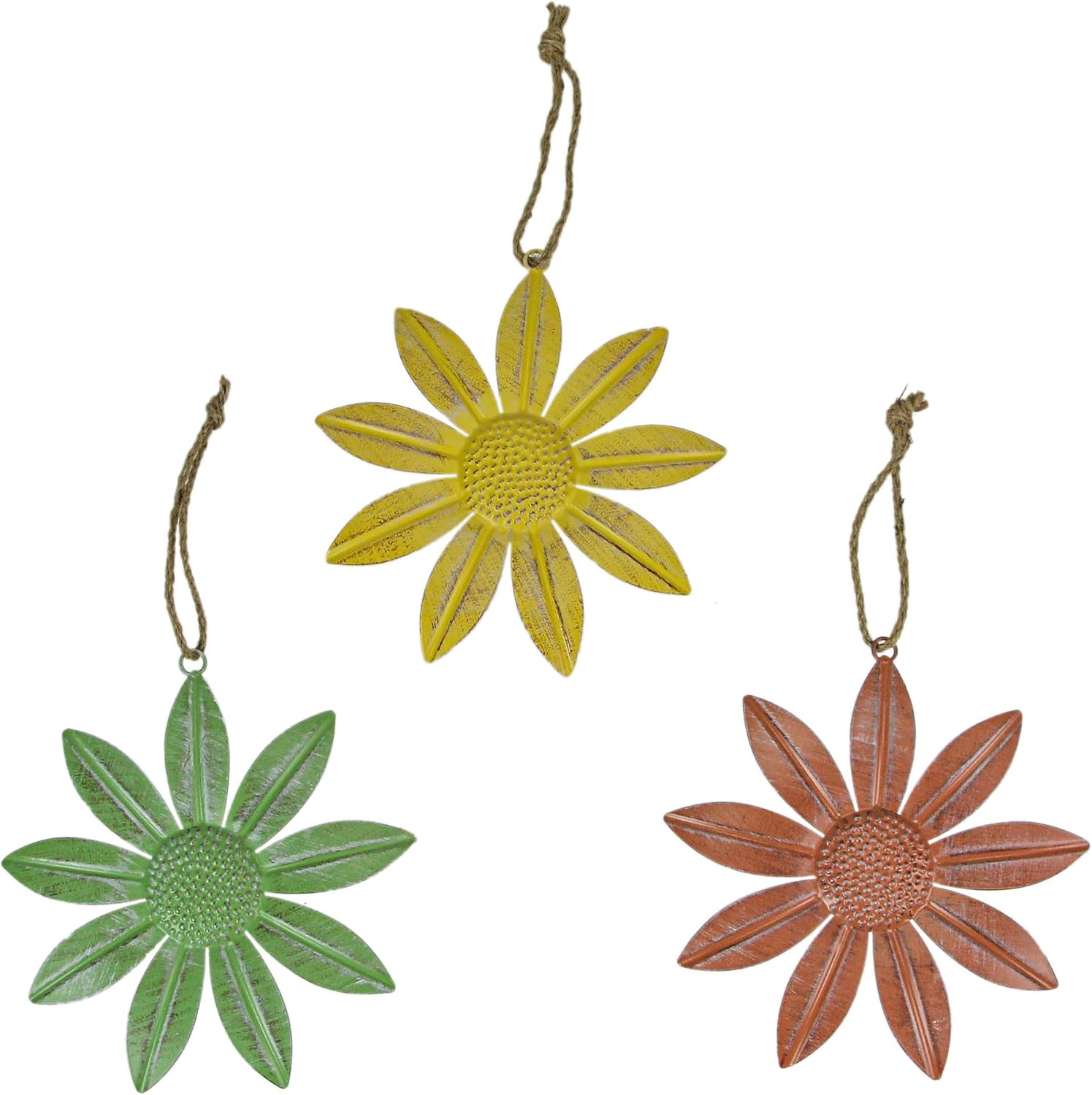 Things2Die4 9 Inch Red Yellow Green Metal Flower Wall