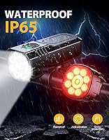 Vista 5 de High Lumen Super Bright Bike Lights for Night Riding, Adjustable Modes Bicycle Lights Front and Rear, Rechargeable & IP65 Waterproof Bike Headlight