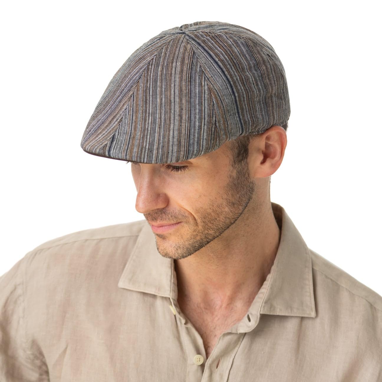 LIPODO Gatsby Gorra Estilo Newsboy Lino Algodon a Rayas Multicolor Hombre Primavera Verano