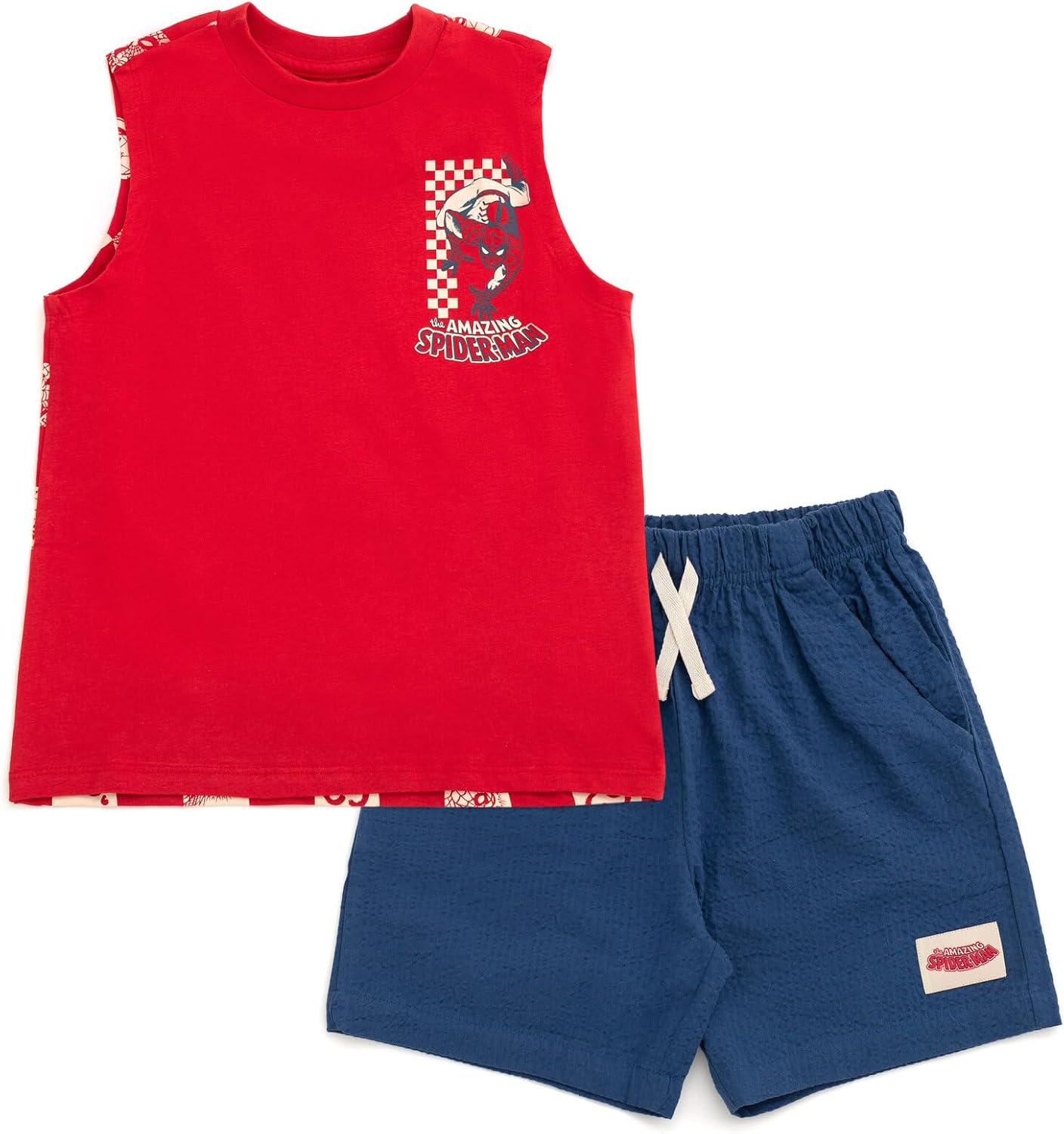 Marvel Spider-Man Tank Top and Shorts Outfit Set Toddler to Big Kid Sizes (2T - 14-16)