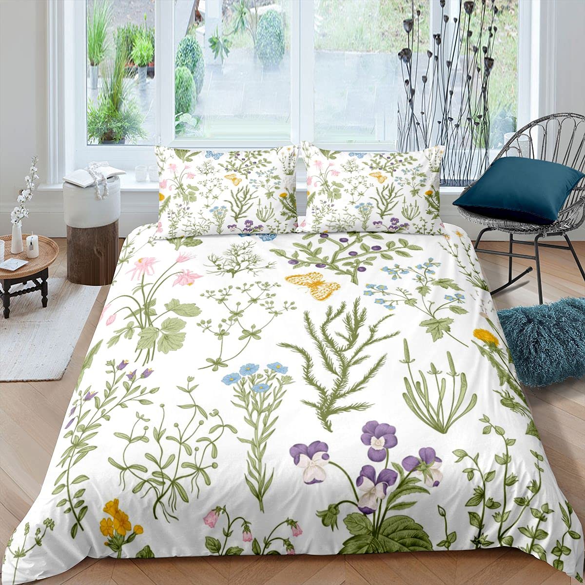 Copripiumino Fenicottero Tropicale - Set Blu E Rosa Con 2 Federe, Microfibra, Per Letti Singoli/Doppi - Foto 7