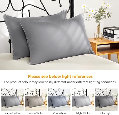 Miniatura 9 de BEDEMU Juego de 2 fundas de almohada refrescantes de tamaño King, fundas de almohada de algodón con cremallera oculta con ribetes de 20 x 36