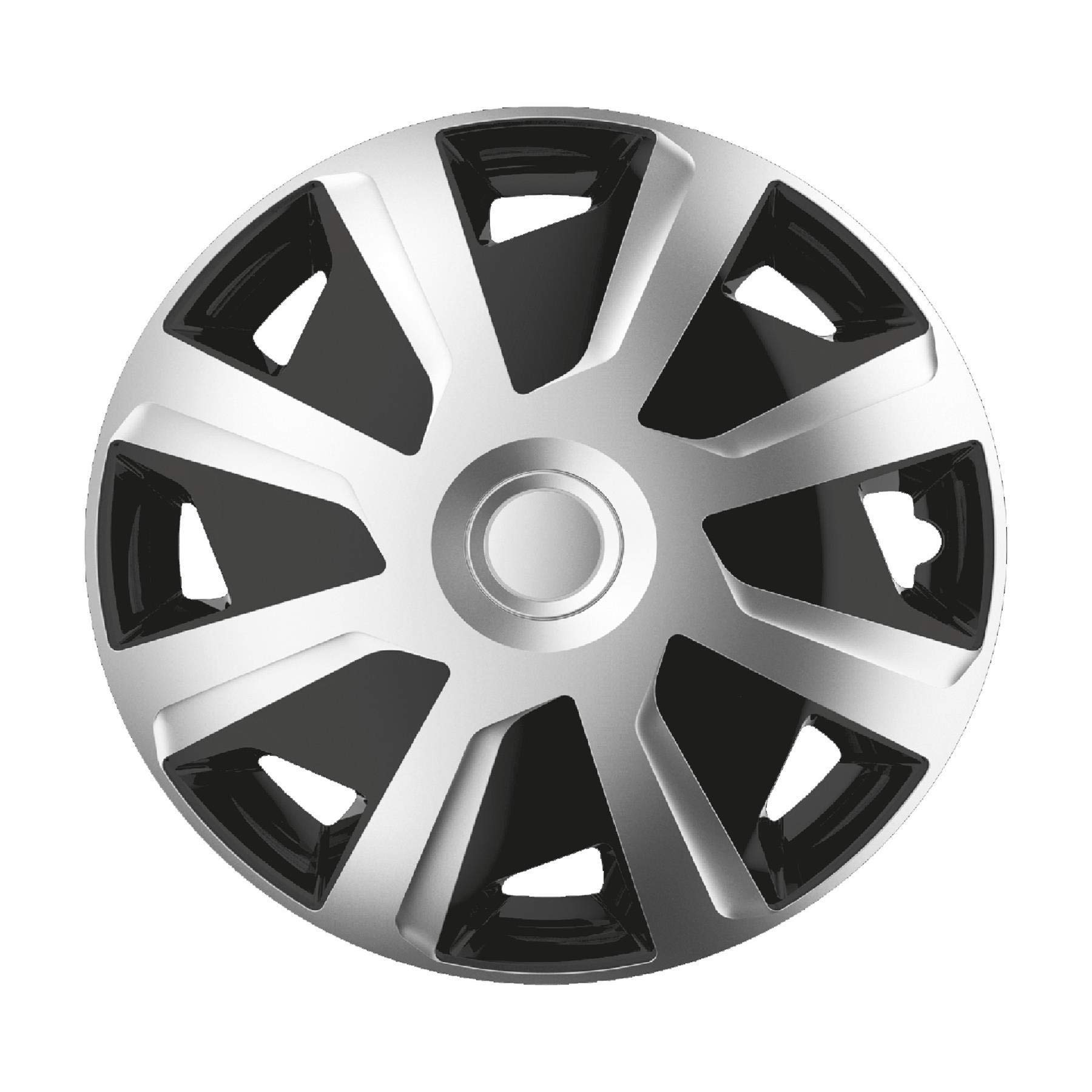 Van Wheel Accessories Set Of 4 Silver/Black 15 Deep Dish Wheel Trims / Hub Caps For Citroen Relay Van Deep Dish Wheel Covers