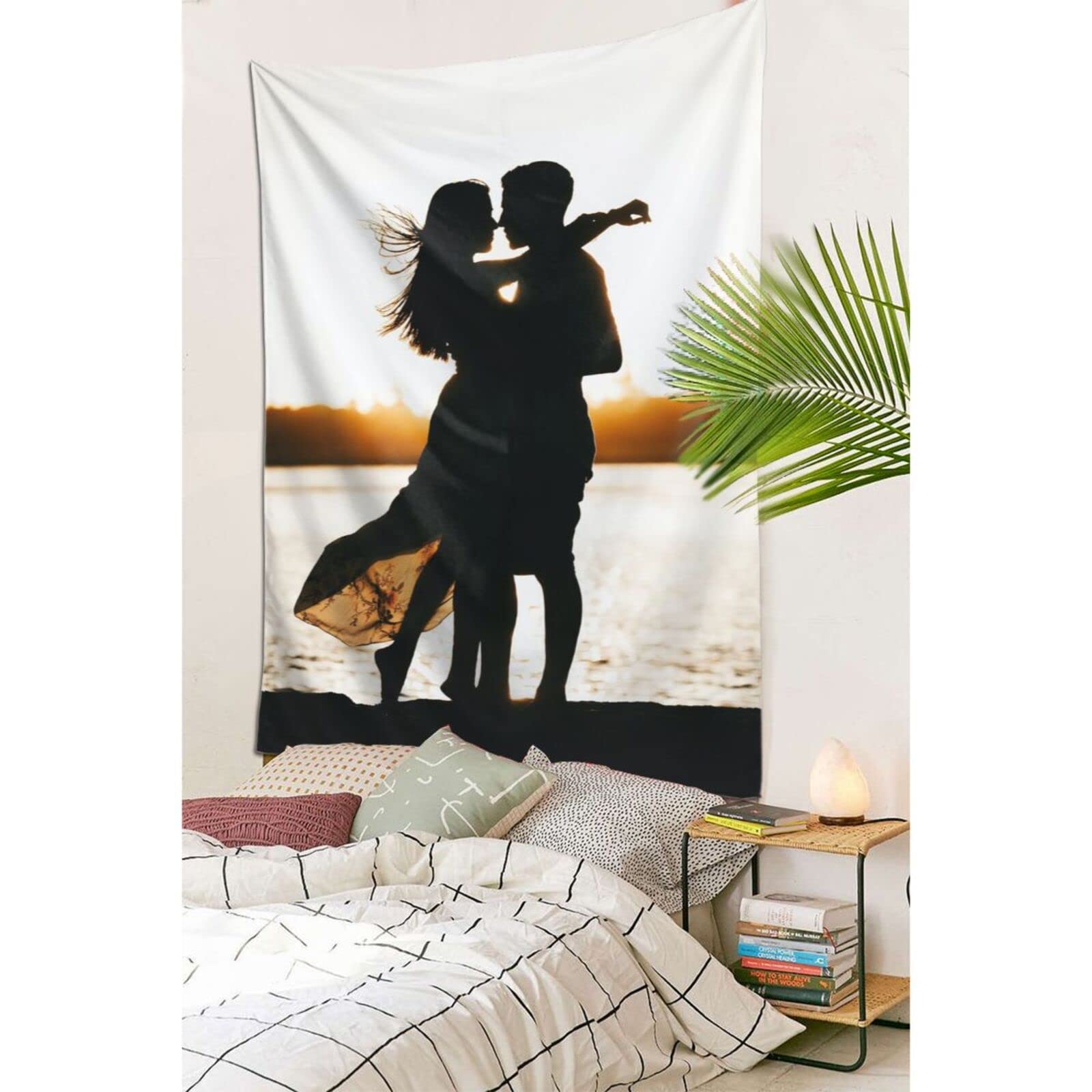 Hwyuqiya Custom Tapestry, Custom Backdrop, Personalised Image Photo Text Wall Tapestry, Wall Hanging Decor, Tapestry for Room Decor Wedding Family Memorial Gift (Portrait, 90 X 60 inch (229 x 152cm))
