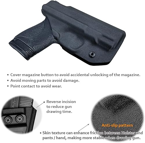 Miniatura 4 de Funda M&P Shield de 0.354 in IWB Kydex Holster Ajuste Smith & Wesson M&P Shield Plus  M2.0  M1.0.000-0.354 in.40 S&W 3.1 pulgadas pistola de barril