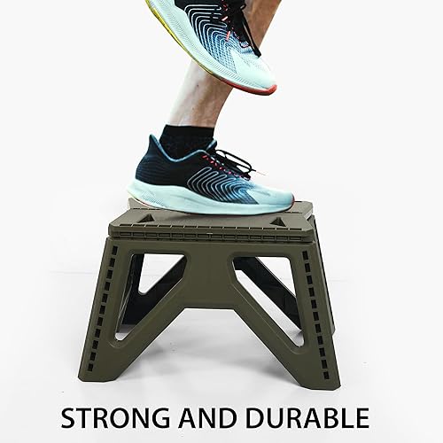 Miniatura 2 de SINT Taburete plegable para niños y adultos, silla de plataforma antideslizante  Taburete portátil pequeño para acampar  Taburete plegable plegable