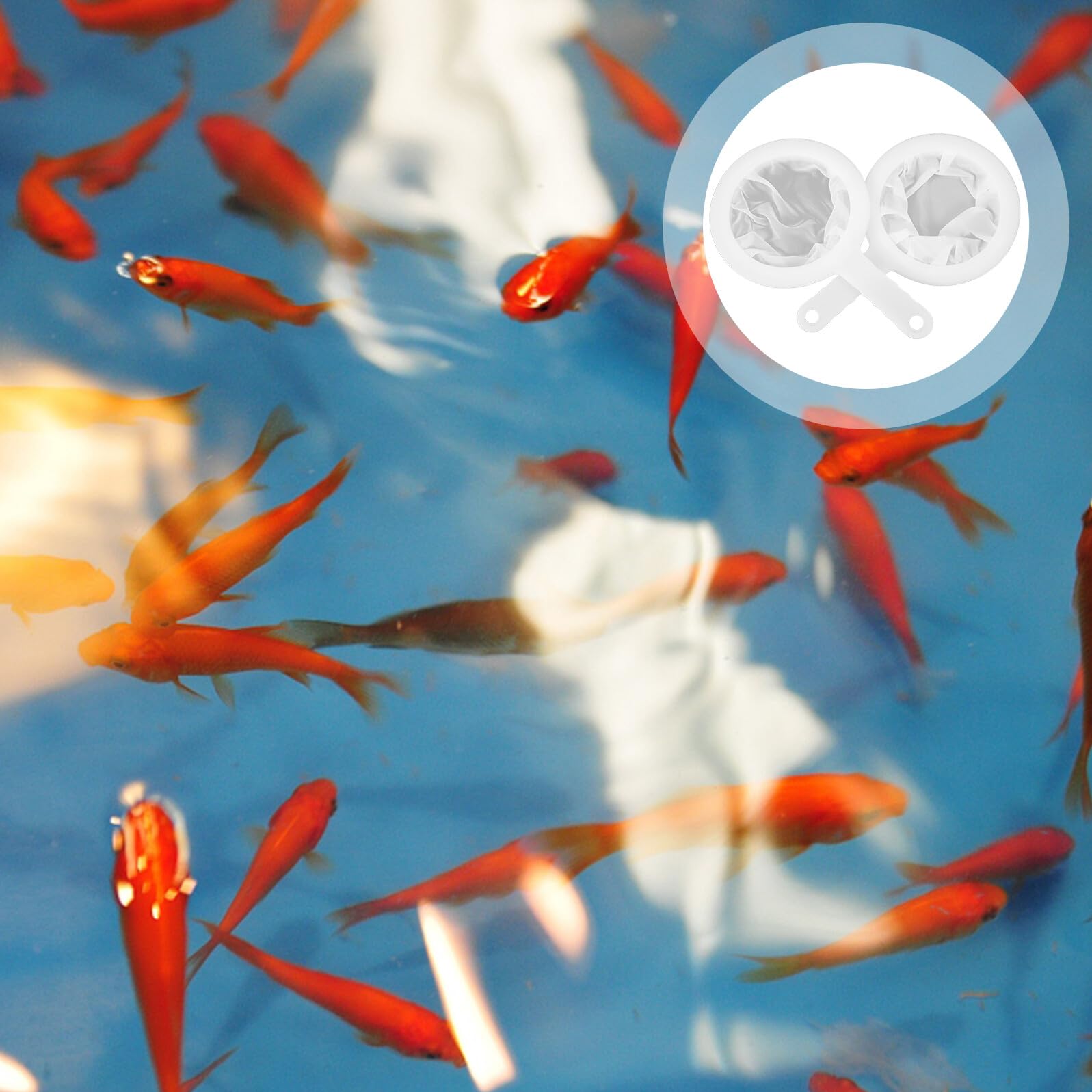 Aquarium Fischernetze Feinmaschig und Pp und Polyester 2 Stück-Pack Hohe Belastbarkeit (100 und 400 Mesh) Weiß Einfach zu Verstauen für Aquarien und Garnelen