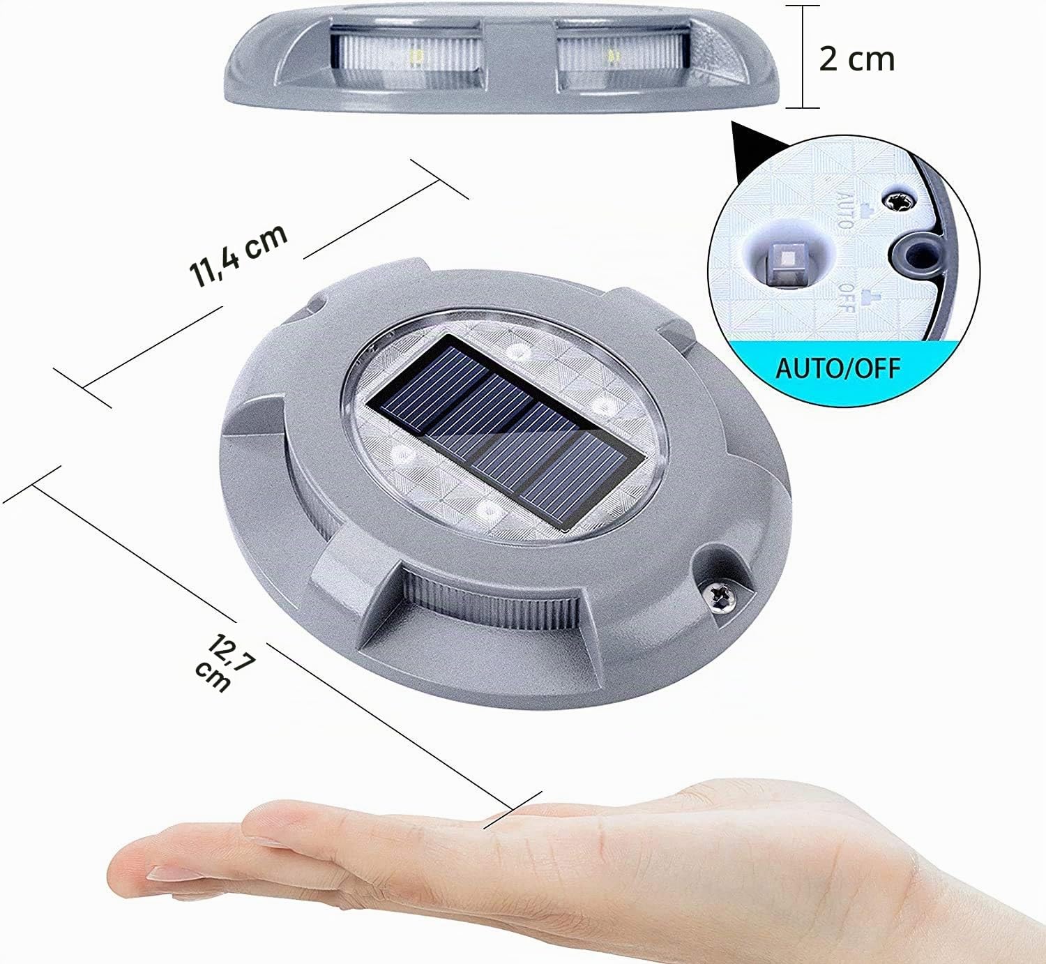 Siedinlar Luci Solari per Ponte Vialetto Luci LED Lampade Solari da Giardino per Esterni Impermeabili per Molo Giardino Marciapiede Scala 4 Pezzi (Blu)