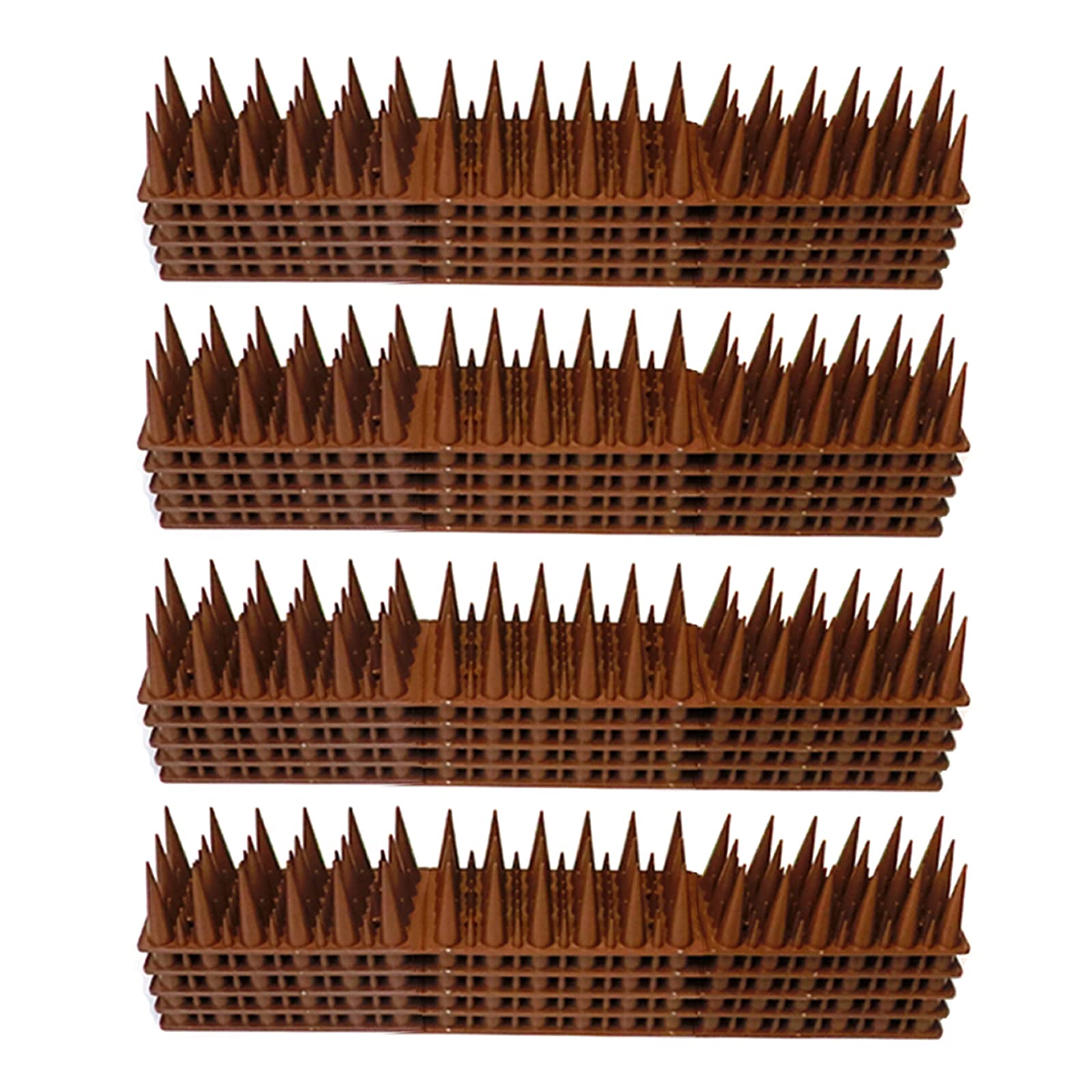 Plastic Bird Deterrent Spikes, Wall And Fence Spikes, Anti Climb Spikes, Garden Security Intruder Bird Cat Repellent Burglar Anti Climb Cat, For Small Animal Pigeons Cats (30cm20pcs, Brown)