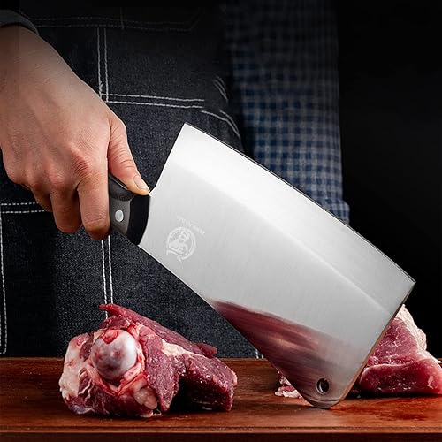 Miniatura 10 de ZENG JIA DAO Meat Cleaver Knife, 6.7" Stainless Steel Butcher Chopper with Black Coating Ergonomic Sturdy Handle 2023 Gift