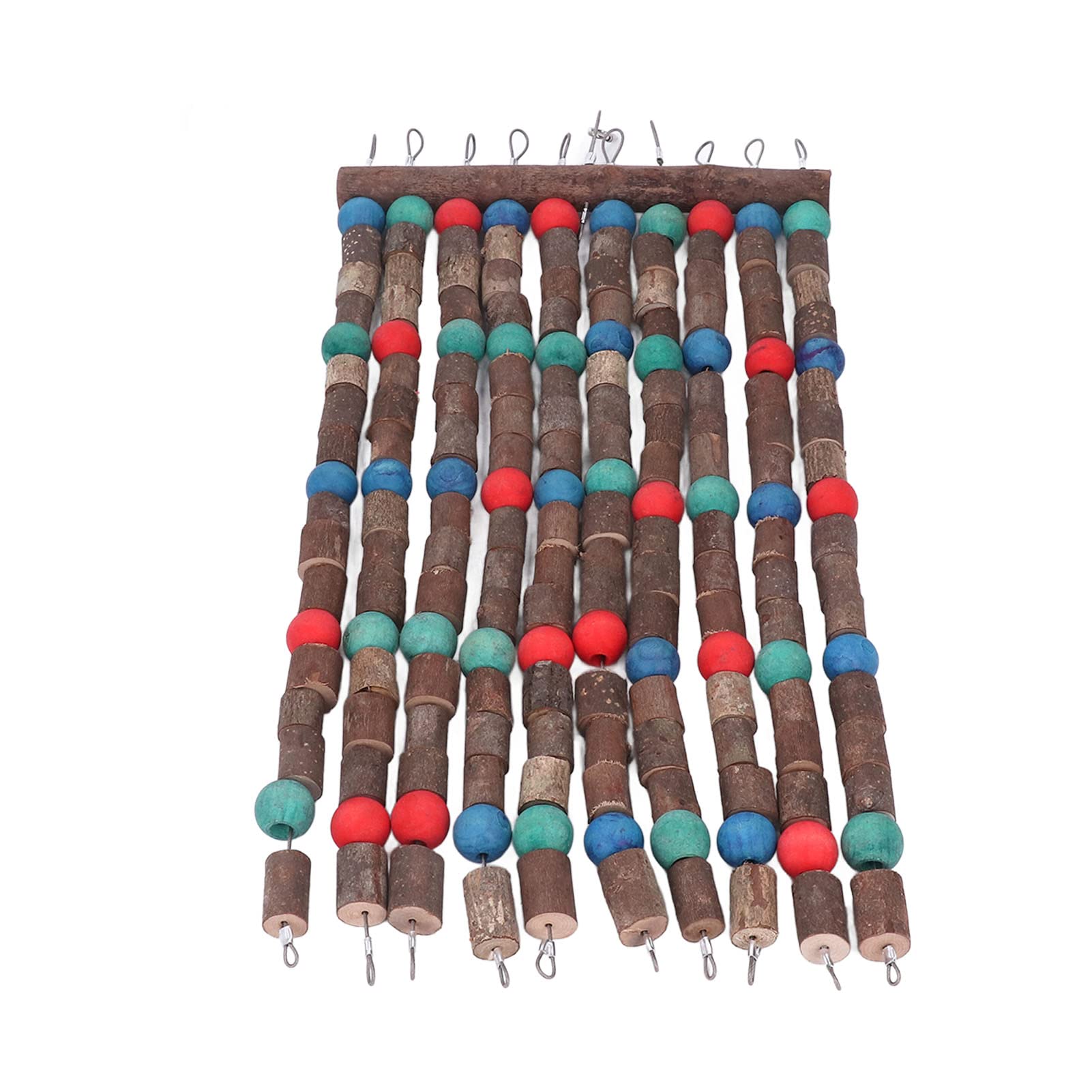 Juguetes para Masticar pájaros de Madera Multicolor, mordedura Comestible Segura, Juguetes para rasgar Loros con Alambre de Acero, Bloques de Cuentas de Madera