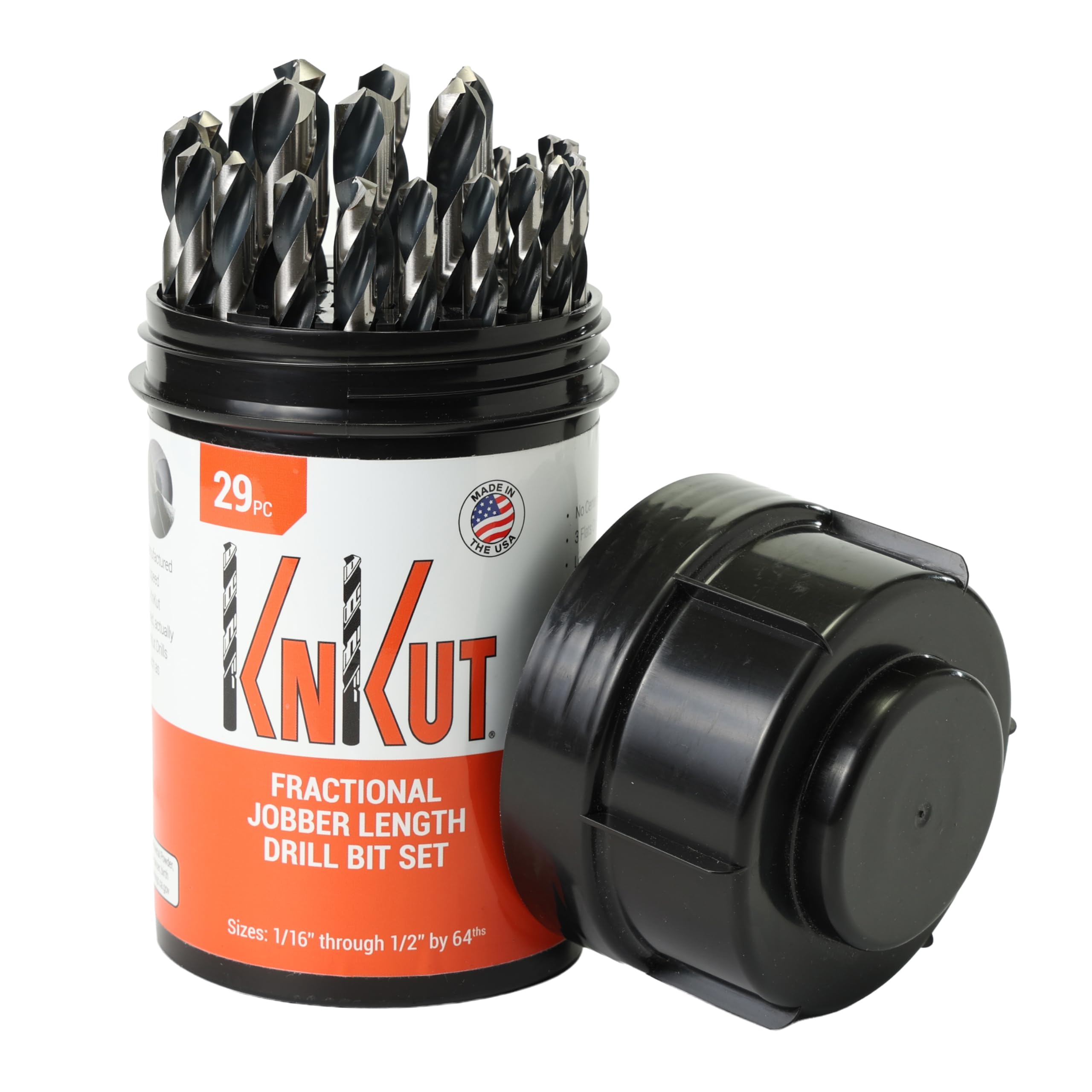 KnKut 29 Piece Drill Buddy Jobber Length Drill Bit Set 1/16