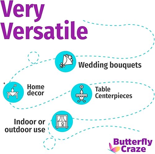 Miniatura 9 de Butterfly Craze- Planta de lavanda artificial con flores de seda para decoración de bodas y centros de mesa
