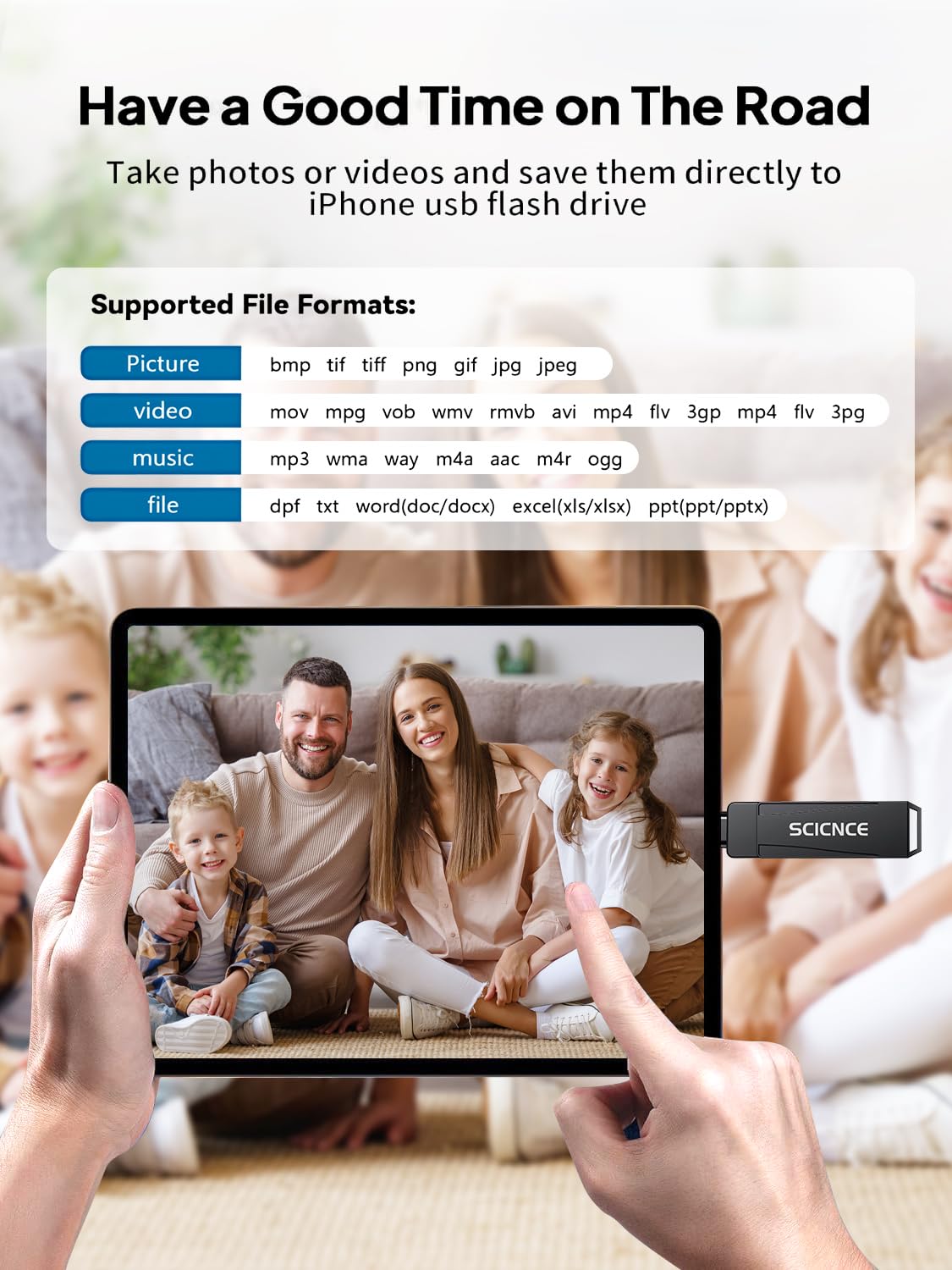 Memoria USB para copia de seguridad y almacenamiento de fotos, 512 GB, no requiere aplicación, compatible con iPhone, iPad, Android PC, color gris espacial