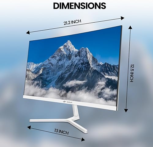 Miniatura 6 de CRUA Monitor curvo de 24 pulgadas, FHD (1920 × 1080P) 100HZ 120% sRGB, biseles estrechos en tres lados, monitor de PC con filtro de luz azul para el
