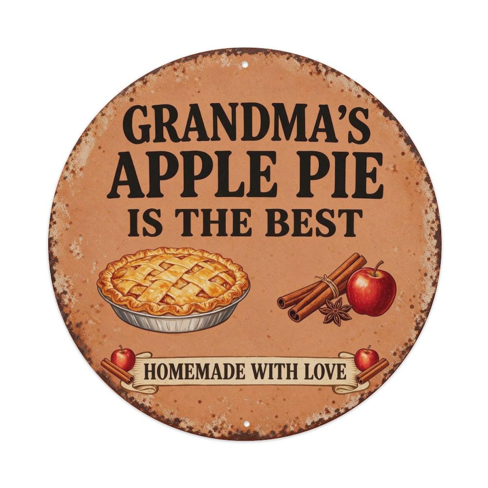 Grandma's Apple Pie Is The Best Metal Tin Sign Plaque