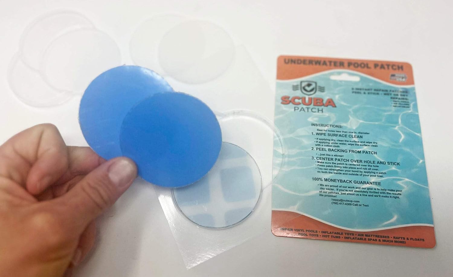 Heavy Duty Underwater Pool Liner Patches | Heavy Duty | Instant | Waterproof | Glue-Less | Peel and Stick | Swimming Pool Liner Repair Patch 12" Clear Circle