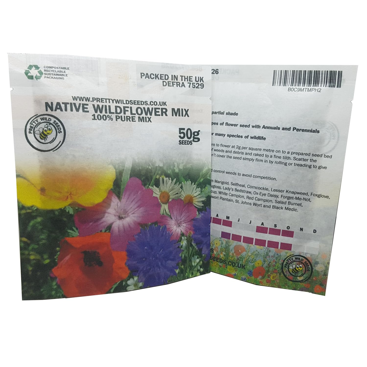 Native Wild Flower Mix Pure Wild Flower no Grass (25 Square metres 50g) - Image 2