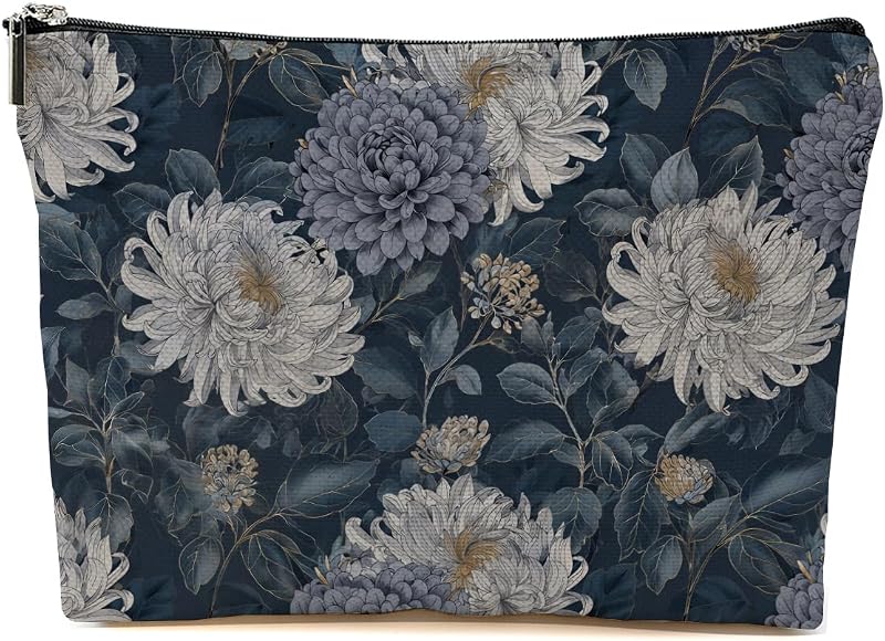 Necessaire de maquiagem floral Blue Leaves Multicolor 1611