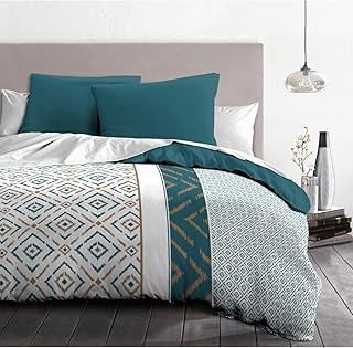 Home Linge Passion - Juego de edredón (240 x 260 cm), Color Azul