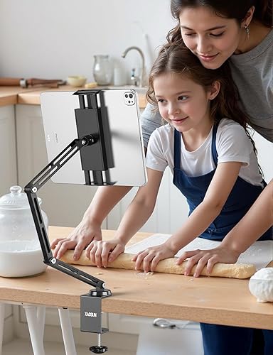 Miniatura 7 de XAOSUN Soporte para tablet ajustable, soporte magnético de aluminio para iPad, soporte plegable para tableta, rotación de 360, compatible con iPad,