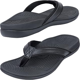 Men's Flip flops Orthotic Arch Support Sandals, Recovery Supportive Flip flop Slides for Plantar Fasciitis Heel Spur Flat Feet Pain Relief, Non-Slip Sandal Comfort Walking