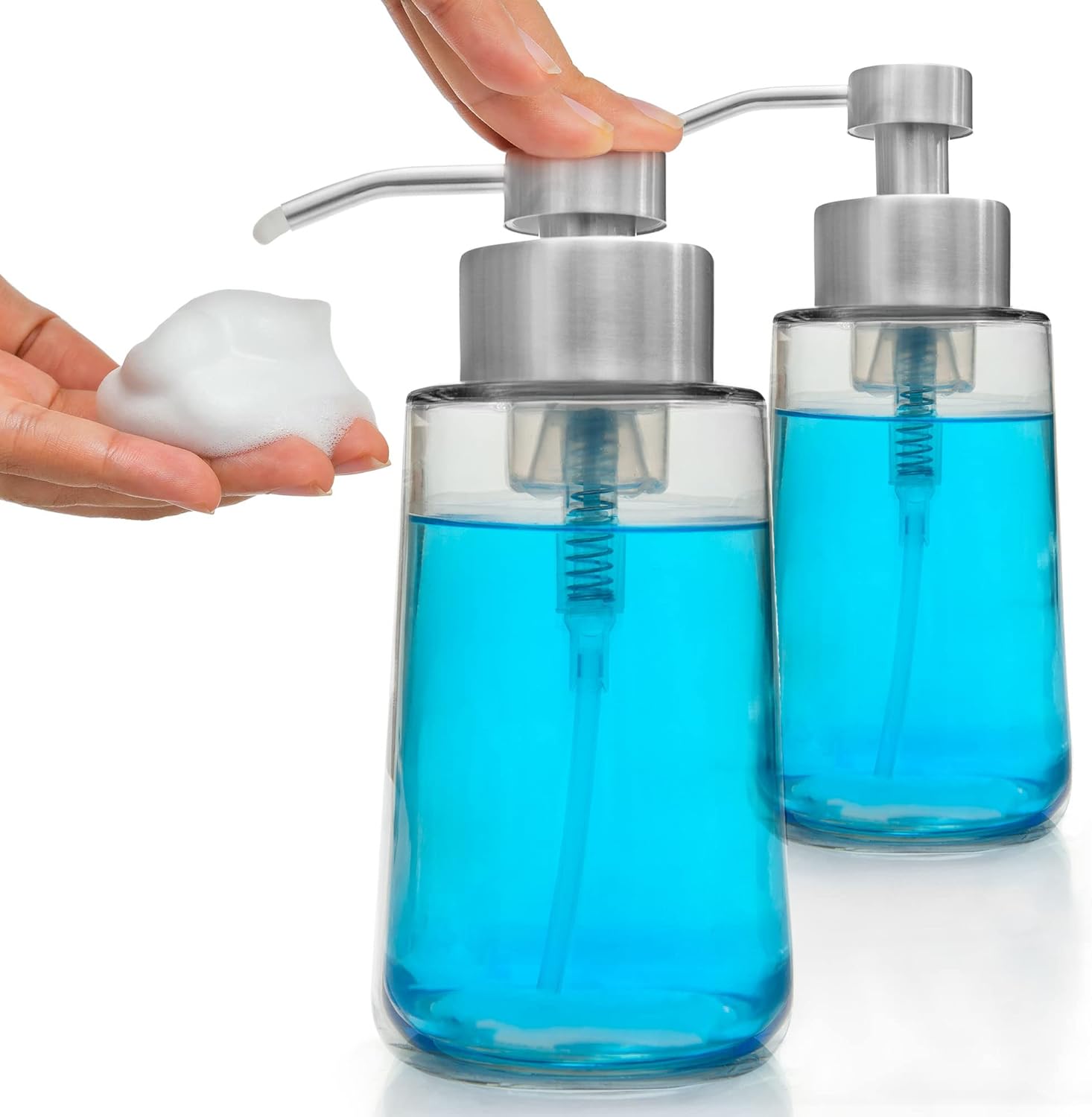 Top Home Store Glass Foaming Soap Dispenser 2Pack 17