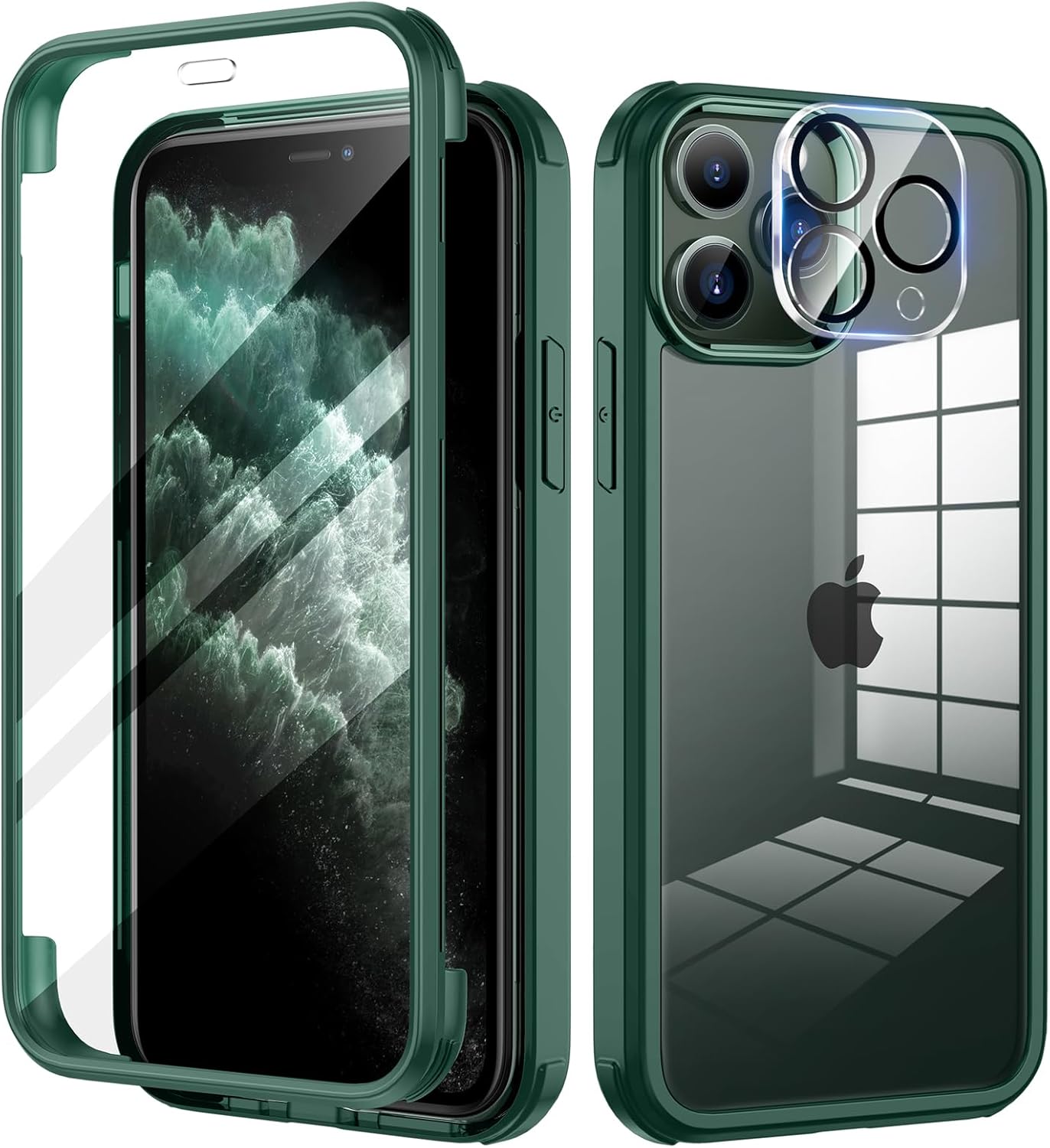 Seacosmo voor iPhone 17 Pro Hoesje 360 graden volledige Bescherming met Ingebouwd Glas Schermbeschermer & Cameralensbeschermer, iPhone 17 Pro Schokbestendige Case, Oranje