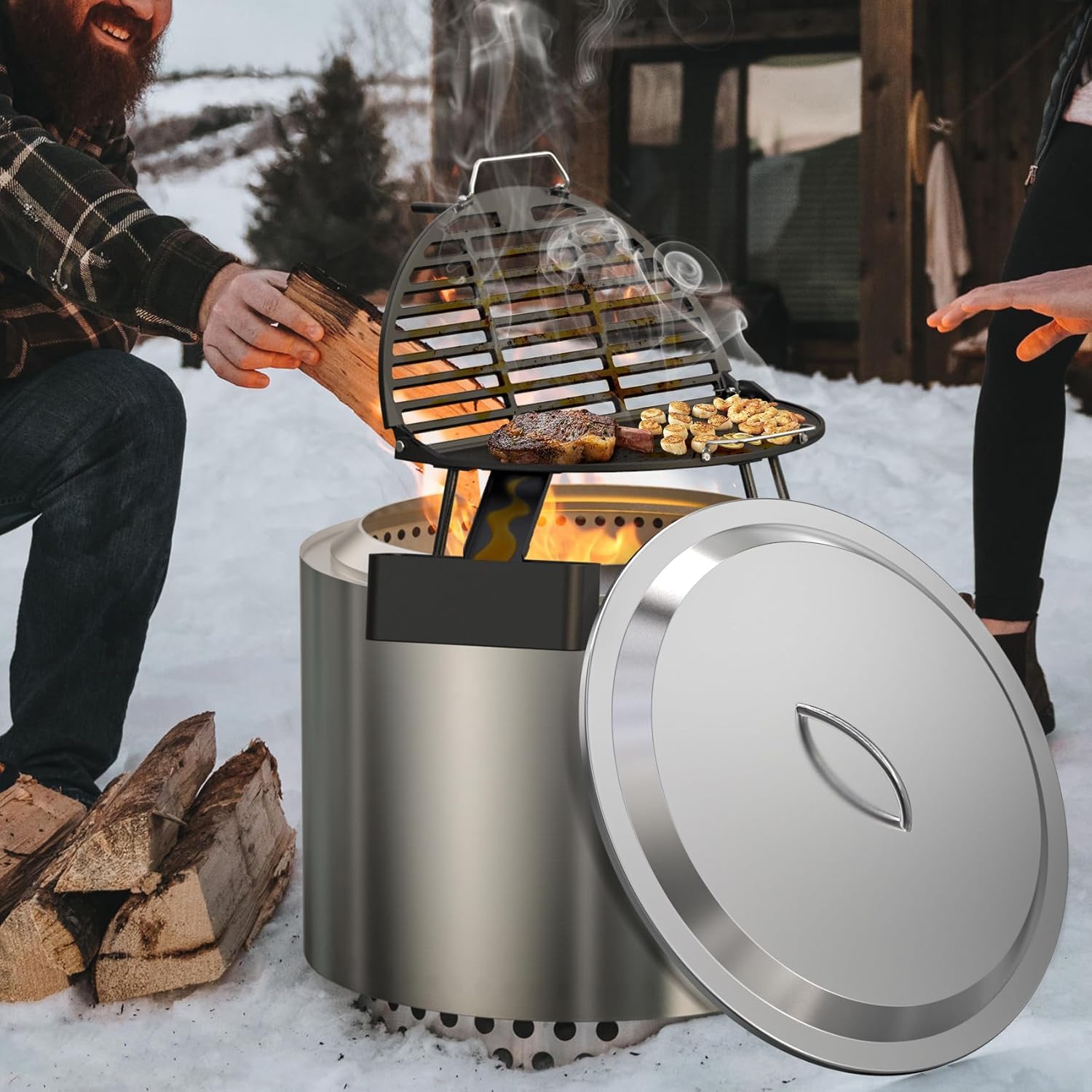 onlyfire Coperchio Bonfire in Acciaio Inox 304 per Solo Stove Braciere Senza Fumo Bonfire di 49.5 cm, Accessori per Braciere Senza Fumo, Φ50 CM