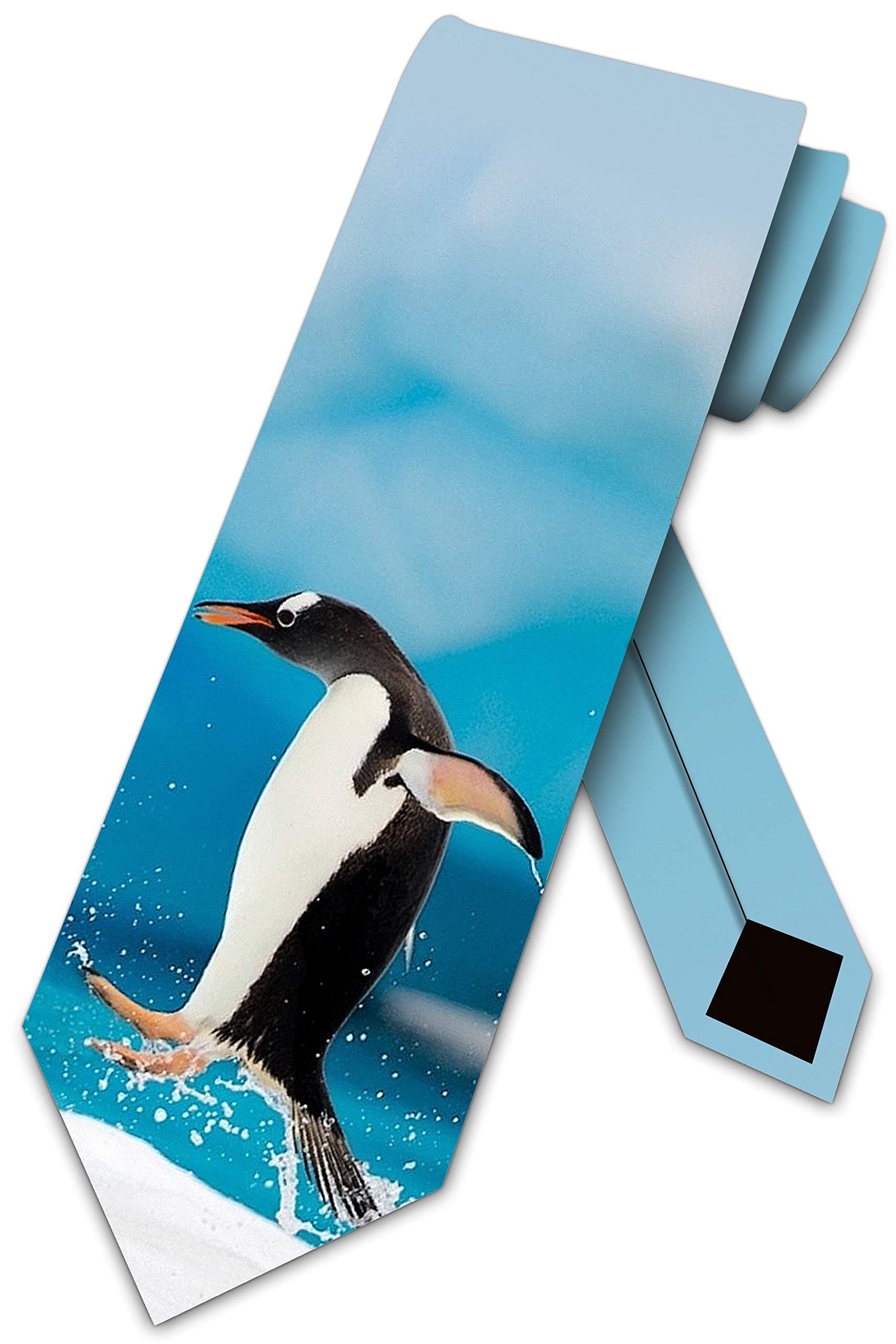 Three Rooker Men's Blue Penguin Ties Animal Necktie