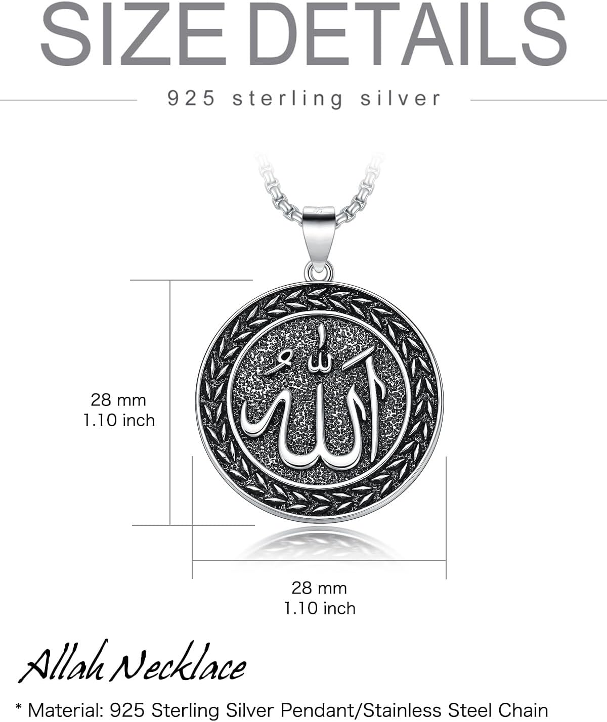 Viking Necklace for Men 925 Sterling Silver Viking Wolf/Thors Hammer/Vegvisir/Tree of Life/Compass Pendant Norse Necklace Amulet Talisman Christmas Gifts for Him Her - Image 2