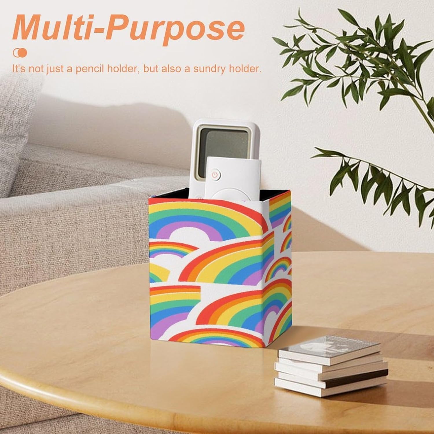 Colorful Stripe Square Pen Holder Desk Organizer for Office Home image 5