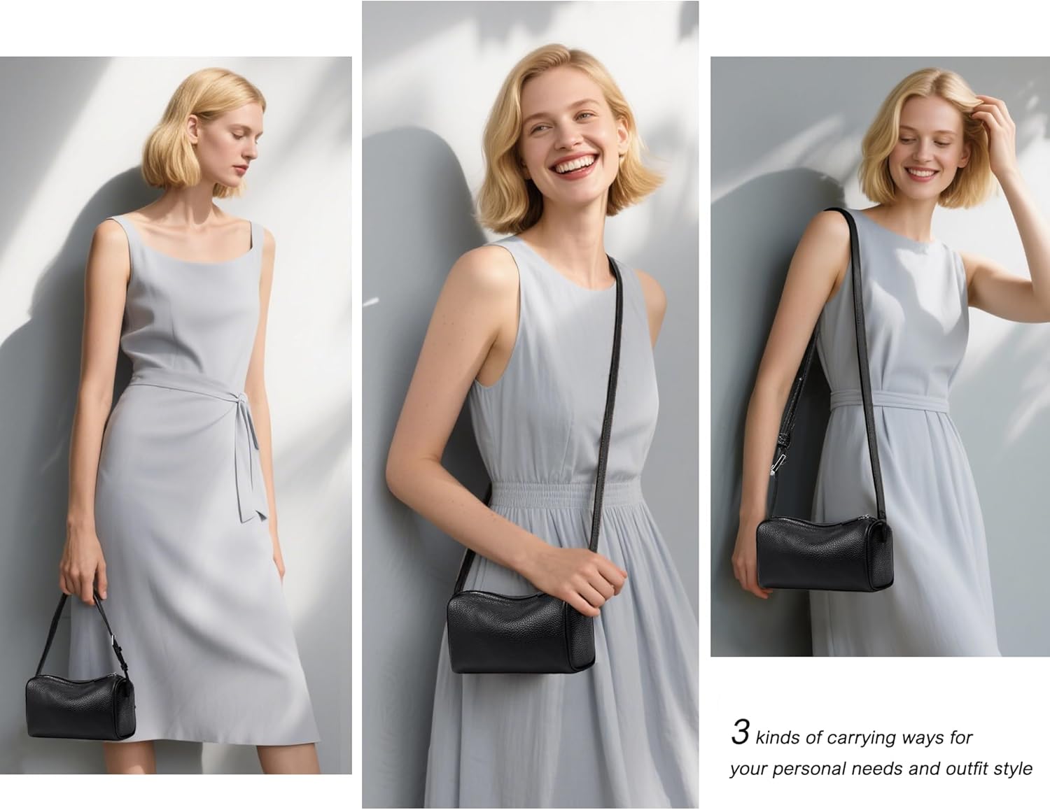 Genuine Leather Crossbody Bag for Women: Small Barrel Purse for Ladies - Designer Hobo Bags Shoulder Handbags - Image 2