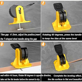 50Pcs Tile Leveling System Kit, Leveler Tile Tools, Tile Floor Leveling Compounds Set, Exchangeable Reusable Tile Spacers Leveling Set for 2mm 6mm Tile Gap Leveling Installation