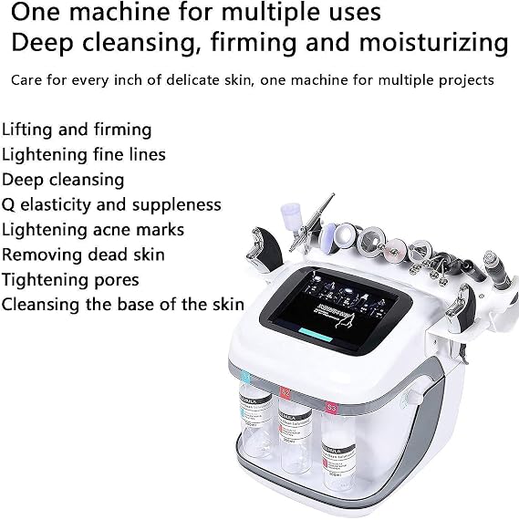 Hydrogen Oxygen 11 In 1 Facial Machine - 8'' LCD Screen & 10 Heads, Cleaning Moisturizing Skin, Promote Nutrition Absorb, Facial Dermabrasion Equipment, for Home, Spa, Beauty Salon