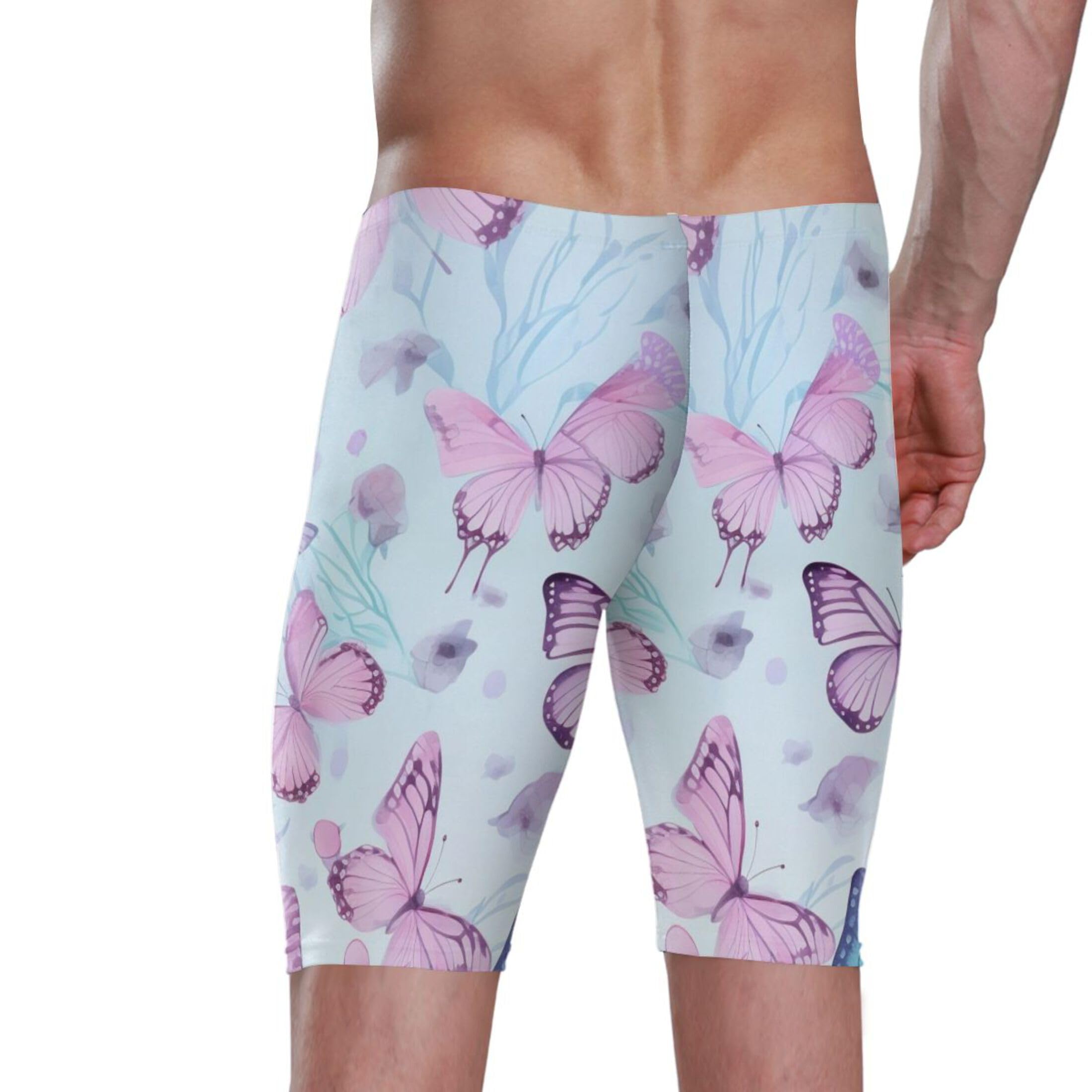 UMIRIKO Color Butterfly Men's Swim Jammers Racing & Training Swimsuit Fast, Flexible,Comfortable XXXL B0401686, 3X-Large