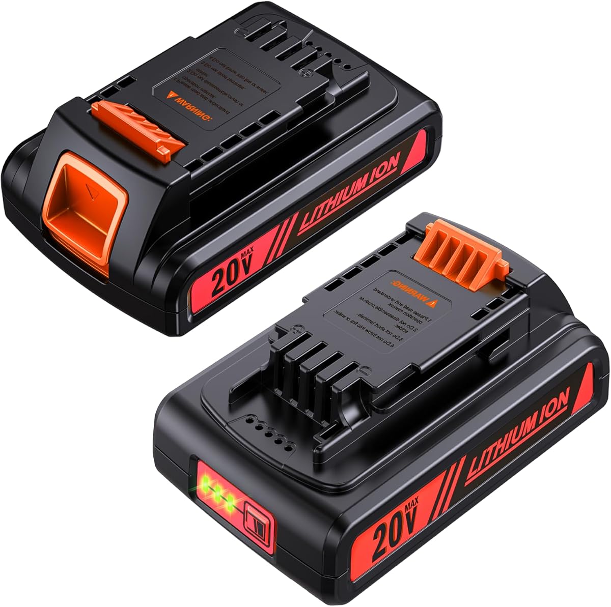 Replace for Black and Decker 20V MAX Battery (LBXR20), 4.0Ah Lithium Ion Battery, Compatible with Black Decker & Stanley & Porter Tools, Outdoor Equipment and 20V Vacuums (2Pack)