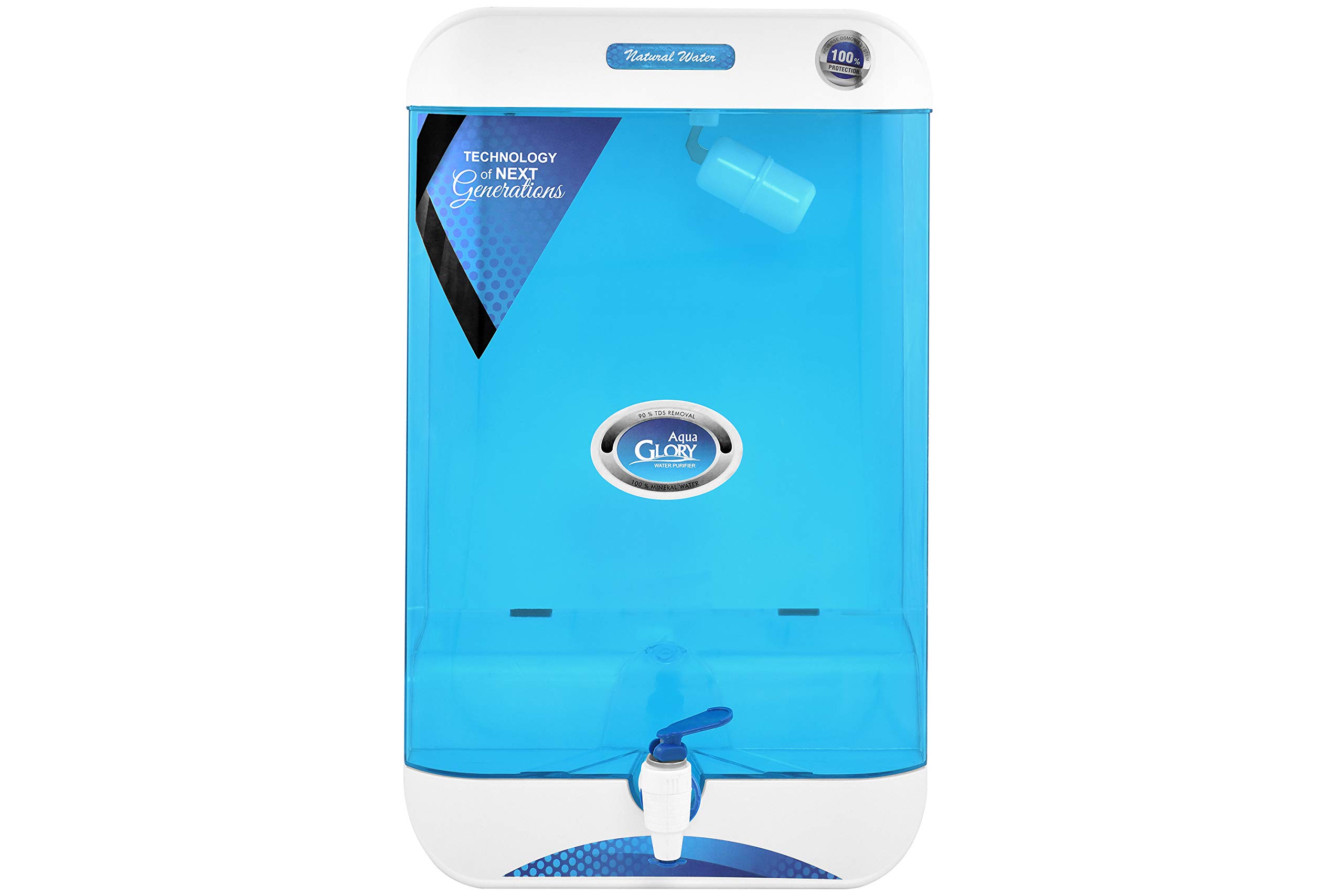 Arroser PureWater Purifier New Tech Active copper (Alkaline) With RO+UV+UF+TDS controller 12 ltr With ORP AQUA Glory Black Premium Wall Mount