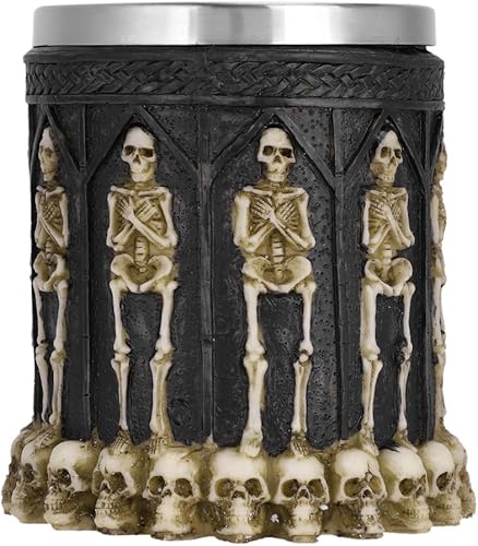 Miniatura 9 de Taza de cáliz de calavera horrible de Halloween, copa de esqueleto de vino, taza de sacrificio de acero inoxidable, copa gótica, copa de osario