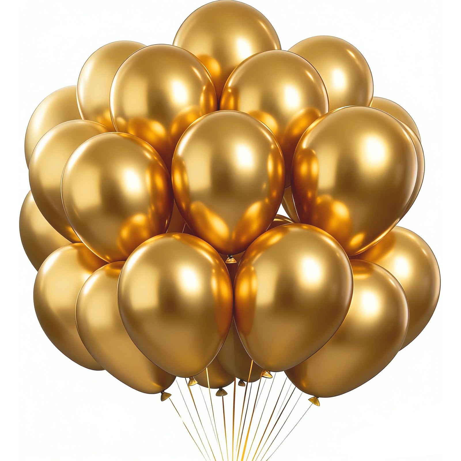 122Pcs Gold Metallic Balloons Set,12 Inch Chrome Gold Balloon Bouquet for Balloon Arch Kit for Birthday Party Decoration, Wedding, Baby Shower,Anniversary, Christmas, New Year's Eve, Graduation