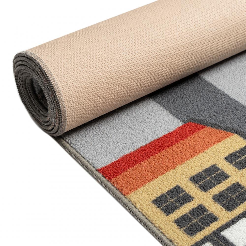 Tapis de Jeu pour Enfants avec Vue sur la Ville – Loisirs – Fond en Gris Taille 200 x 290 cm