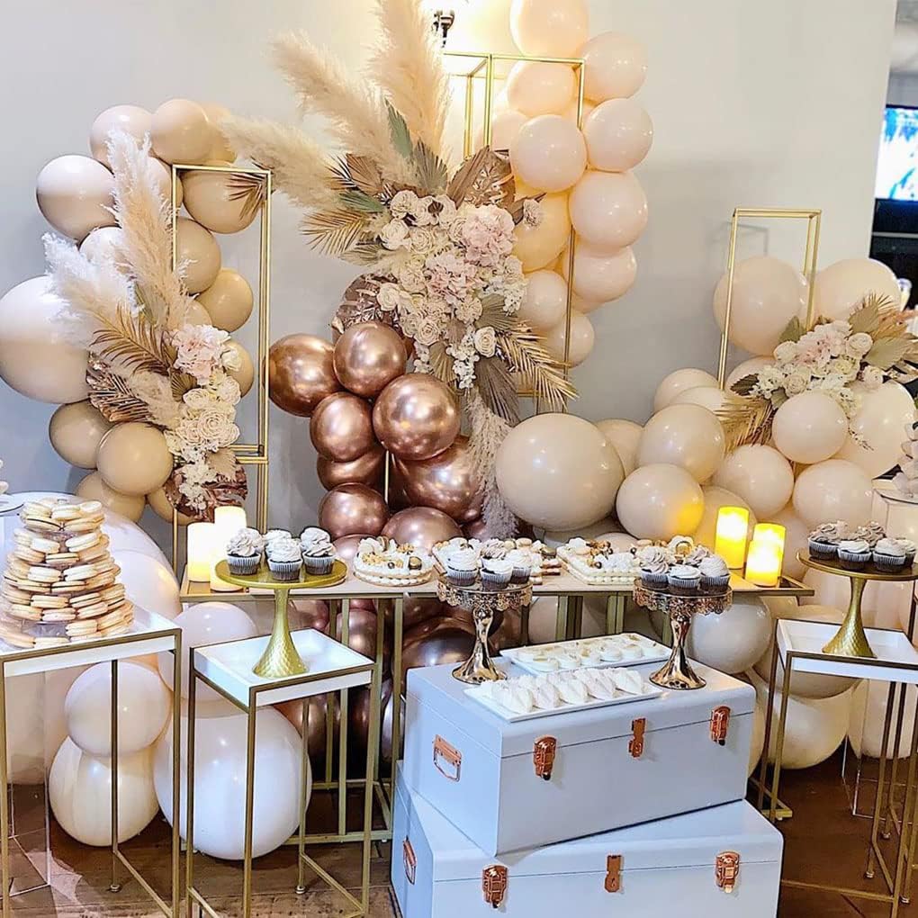 Blush Ivory Balloons Garland Double Stuffed Cream Nude Brown Balloon Pastel Beige Peach Rose Gold Metallic Balloons Arch kit for Bridal Engagement Baby Shower Birthdays Weddings Boho Party Decoration : Home & Kitchen