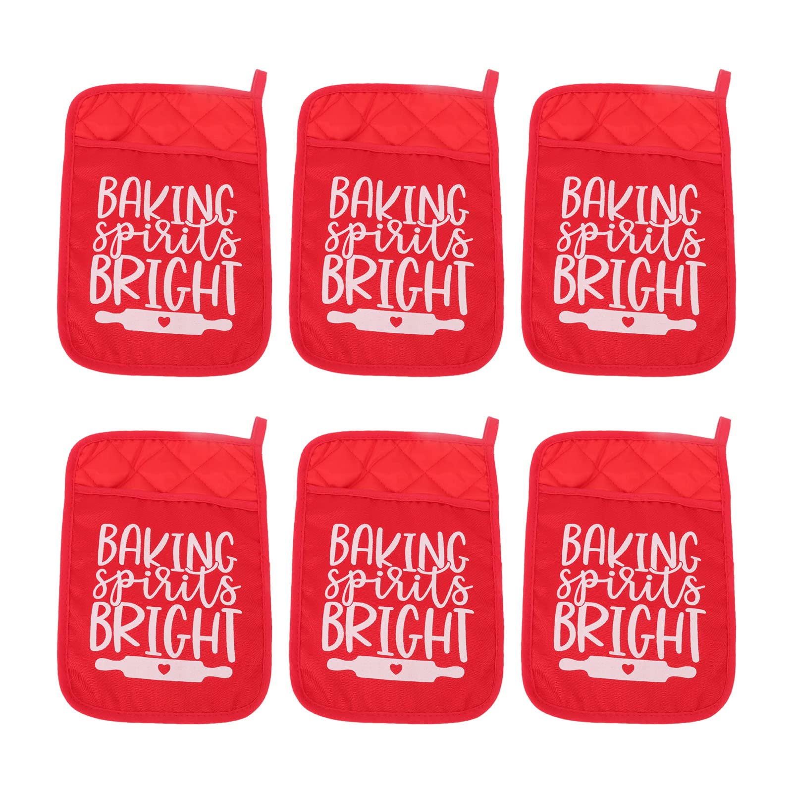 Agarraderas navideñas con Bolsillo, Manoplas para Horno térmico, Kit para Hornear con Rejilla navideña, 6 agarraderas navideñas con delicados Patrones navideños para Hornear y